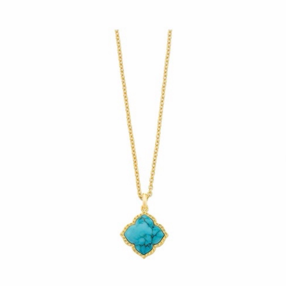 Kendra Scott Mallory Pendant Gold Necklace with Turquoise Pendant